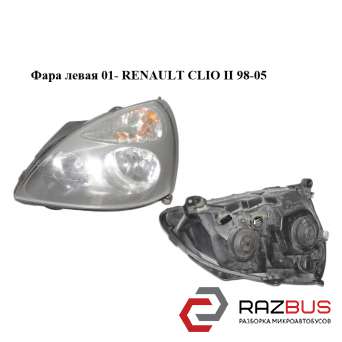 Фара ліва 01-RENAULT CLIO II 98-05 (РЕНО Кліо) RENAULT CLIO II 1998-2005 RENAULT CLIO II 1998-2005
