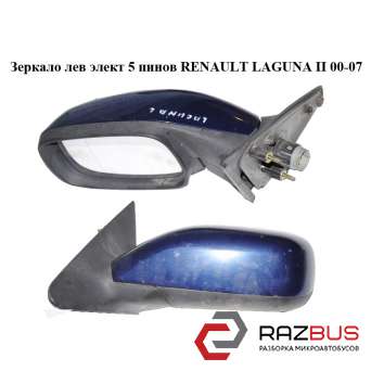 Зеркало левое электрическое 5 пинов RENAULT LAGUNA II 2000-2007